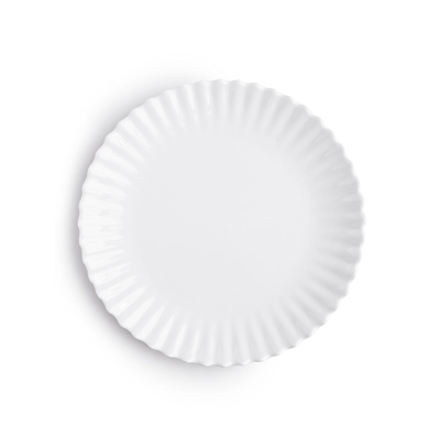 Q Squared Melamine Patio Luxe Lightweight 11" Dinner Plate Set/4 In White