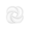 Q Squared Melamine 18" Clover Serving Platter In White