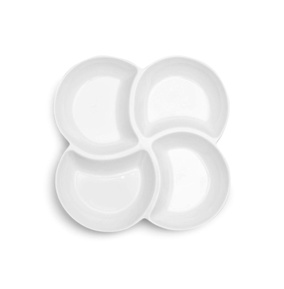 Q Squared Melamine 12.5" Clover Serving Platter In White
