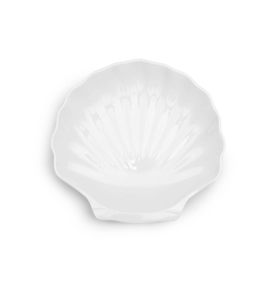 Q Squared Melamine 16" Shell Serving Platter In White