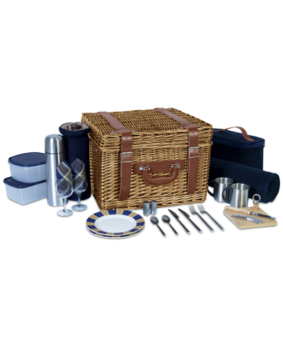 Picnic Time Canterbury Picnic Basket In Navy