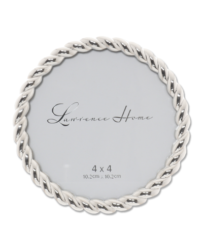 Lawrence Frames Round Metal Picture Frame With Rope Design, 4" X 4" In Silver-tone