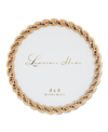 Lawrence Frames Round Metal Picture Frame With Rope Design, 4" X 4" In Gold-tone
