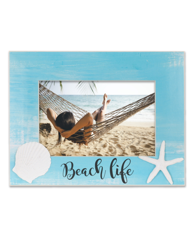 Lawrence Frames Shell Design Beach Life Picture Frame, 4" X 6" In Blue