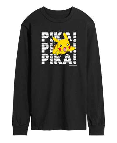 Airwaves Men's Pokemon Pika Pika Pika Long Sleeve T-shirt In Black