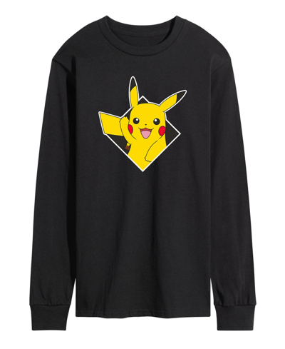 Airwaves Men's Pokemon Diamond Shape Pikachu Long Sleeve T-shirt In Black