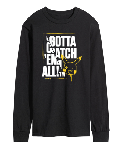 Airwaves Men's Pokemon Gotta Catch 'em Long Sleeve T-shirt In Black