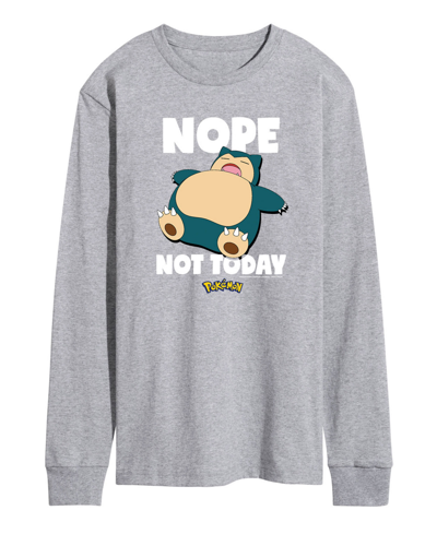 Airwaves Men's Pokemon Nope Not Today Long Sleeve T-shirt In Gray