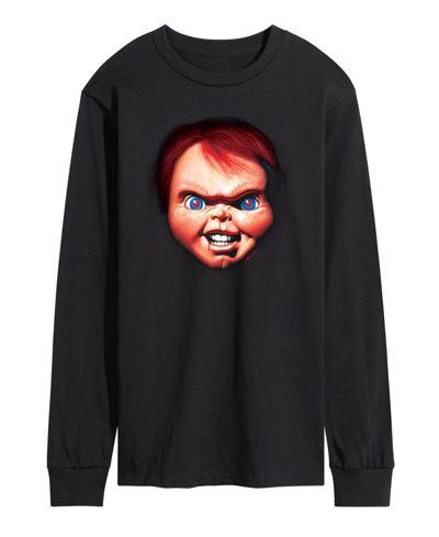 Airwaves Men's Chucky Face Long Sleeve T-shirt In Black