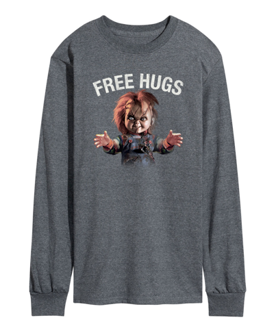 Airwaves Men's Chucky Free Hugs Long Sleeve T-shirt In Gray