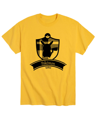 Airwaves Men's Pokemon Silhouette Plaid Badge T-shirt In Yellow