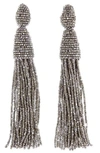 OSCAR DE LA RENTA Long Tassel Drop Clip Earrings,0J101