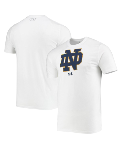 Under Armour Men's  White Notre Dame Fighting Irish School Logo Performance Cotton T-shirt