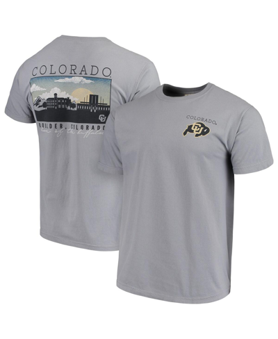 IMAGE ONE MEN'S GRAY COLORADO BUFFALOES COMFORT COLORS CAMPUS SCENERY T-SHIRT