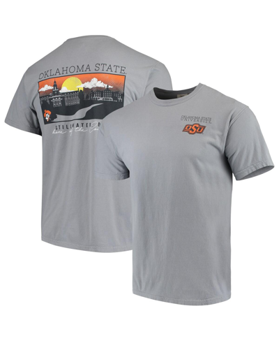 Image One Men's Gray Oklahoma State Cowboys Team Comfort Colors Campus Scenery T-shirt