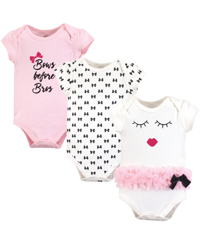 Little Treasure Baby Girls Cotton Bodysuits, Short-sleeve 3-pack In Bows