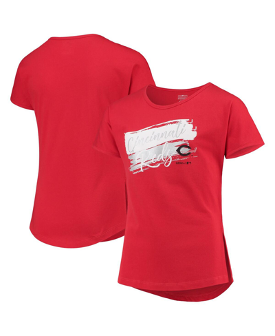Outerstuff Girls Youth Red Cincinnati Reds Brush Stroke Dolman T-shirt