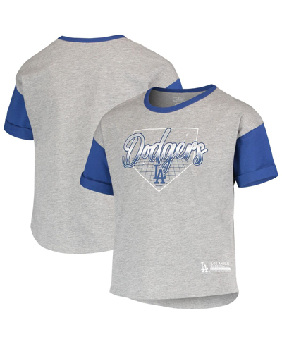 Outerstuff Kids' Girls Youth Heathered Gray Los Angeles Dodgers Bleachers T-shirt