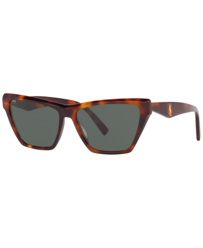 Saint Laurent Sl M103 Angled Cat-eye Sunglasses In Brown