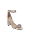 Jewel Badgley Mischka Sierra Womens Satin Open Toe Ankle Strap In Champagne Satin