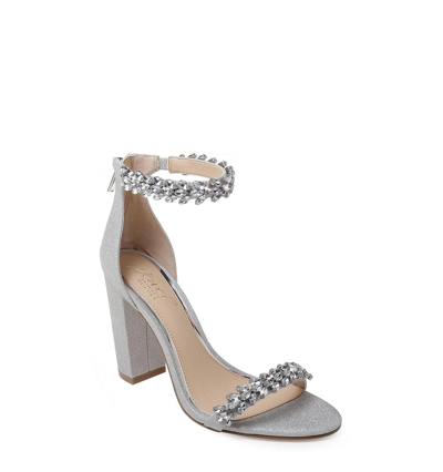 Jewel Badgley Mischka Women's Mayra Block-heel Evening Sandals Women's Shoes In Silver Glitter