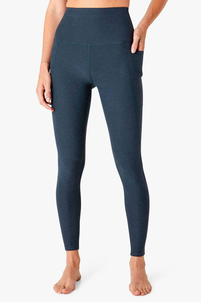 Beyond Yoga Spacedye Out Of Pocket High Waisted Midi Legging In Navy