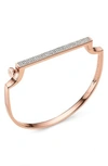 Monica Vinader Rose Gold Vermeil Signature Thin Diamond Bangle In Rose Gold/ Diamond