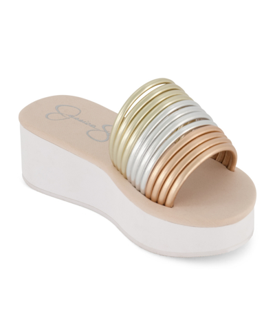 Jessica Simpson Little Girls Wedge Sandal In Gold - Tone