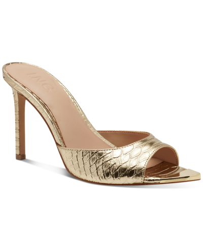 Inc International Concepts Amra Dress Slide Sandals, Created For Macy's In Gold Snake Print