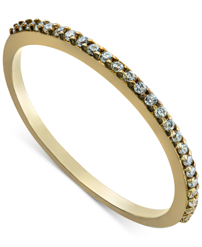 Giani Bernini Cubic Zirconia Narrow Band, Created For Macy's In Gold Over Silver