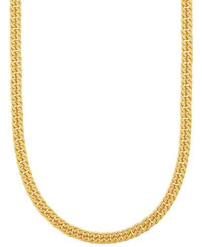 Macy's Curb Link 22" Chain Necklace In 14k Gold-plated Sterling Silver In Gold Over Silver