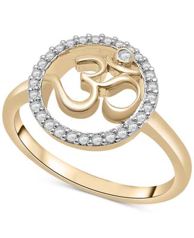 Wrapped Diamond Om Ring (1/6 Ct. T.w.) In 10k Gold, Created For Macy's In Yellow Gold