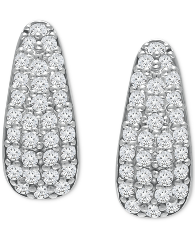 Giani Bernini Cubic Zirconia Pave Huggie Hoop Earrings, Created For Macy's In Sterling Silver