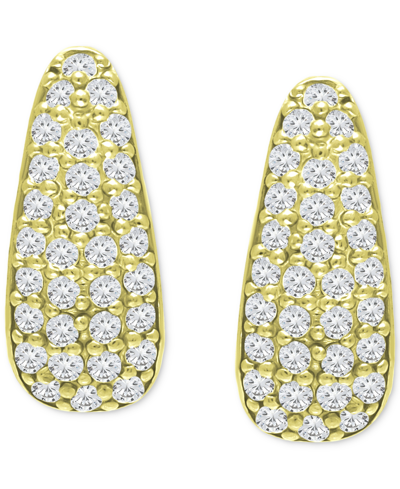 Giani Bernini Cubic Zirconia Pave Huggie Hoop Earrings, Created For Macy's In Gold Over Silver