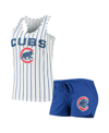 Concepts Sport Women's  Royal, White Chicago Cubs Vigor Racerback Tank Top And Shorts Sleep Set In Royal/white