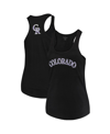 SOFT AS A GRAPE WOMEN'S SOFT AS A GRAPE BLACK COLORADO ROCKIES PLUS SIZE SWING FOR THE FENCES RACERBACK TANK TOP