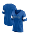 Fanatics Branded Heathered Royal Chicago Cubs Wordmark V-neck Tri-blend T-shirt In Heathered Royal