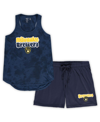 Concepts Sport Women's  Navy Milwaukee Brewers Plus Size Cloud Tank Top And Shorts Sleep Set In Navy