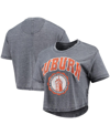 PRESSBOX WOMEN'S PRESSBOX NAVY AUBURN TIGERS EDITH VINTAGE-LIKE BURNOUT CROP T-SHIRT