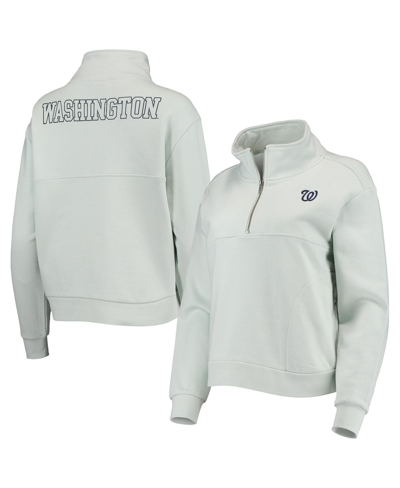 The Wild Collective Women's  Light Blue Washington Nationals Two-hit Quarter-zip Pullover Top