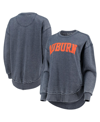 Pressbox Women's Navy Auburn Tigers Vintage-like Wash Pullover Sweatshirt In Navy