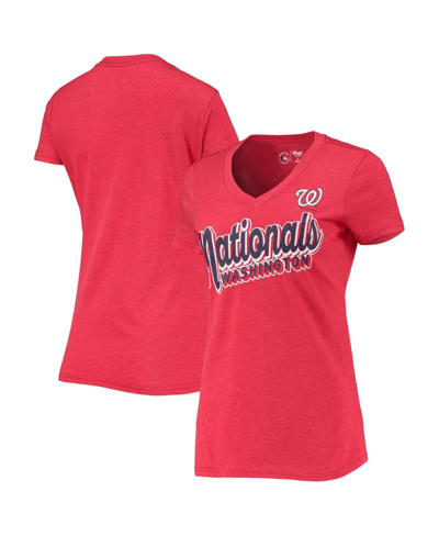 G-iii 4her By Carl Banks Women's  Heathered Red Philadelphia Phillies First Place V-neck T-shirt