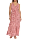 Elan Bandana Woven Maxi Cover-up In Rose