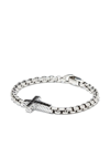 DAVID YURMAN STERLING SILVER PAVÉ CROSS DIAMOND BRACELET