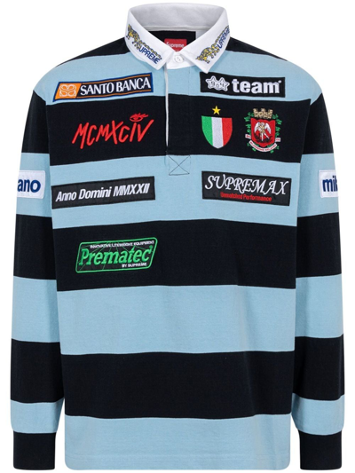 Supreme Stripe Rugby Polo Shirt In Schwarz ModeSens