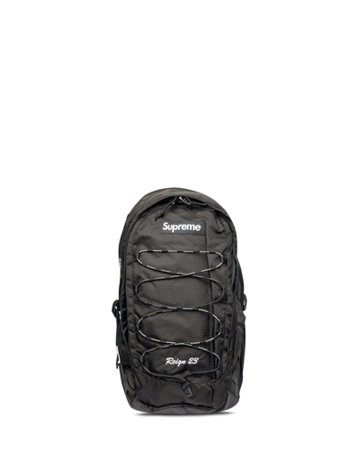 Supreme Logo-patch Backpack In Schwarz