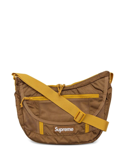 Supreme Logo-patch Shoulder Bag In Braun