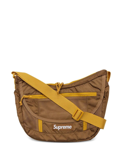 Supreme Logo-patch Shoulder Bag In Brown