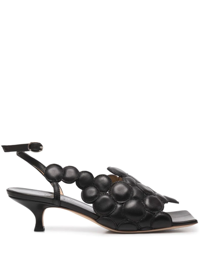 A.w.a.k.e. Open-toe Leather Sandals In Black