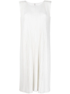 Issey Miyake Basics 2 Pleated Midi Dress In Weiss